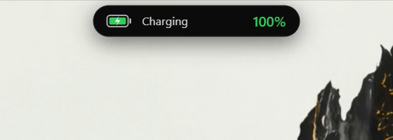 Charging readout with percentage