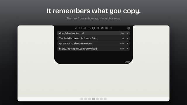 Clipboard history listing four copied items, each with how long ago it was copied.